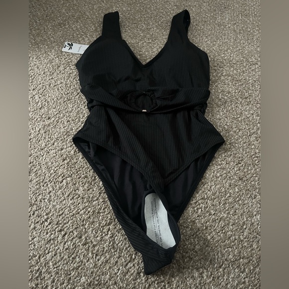 Black Ribbed One Piece - Picture 4 of 5